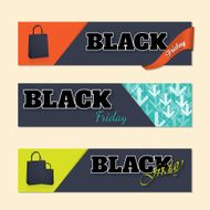 Black friday labels with shopping bags