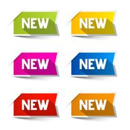 New Colorful Vector Paper Labels N2