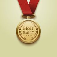 Gold medal best quality vector