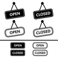 Open Closed Sign Icons
