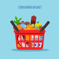 Shopping Basket Flat Concept