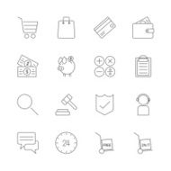 online shopping icons set N8