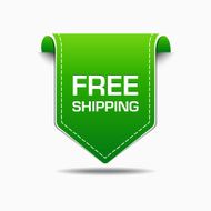 Free Shipping Green Label Icon Vector Design