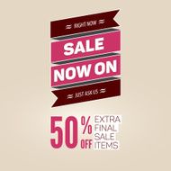 Vintage sale vector template N5