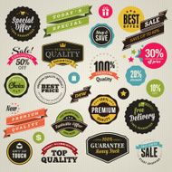 Set of stickers and ribbons for sale