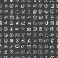 doodle shopping seamless pattern background N2