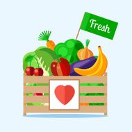 Box of fruit and vegetables