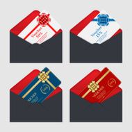 Voucher Gift certificate Coupon template in envelope vector
