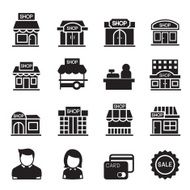 silhouette Shop building icons