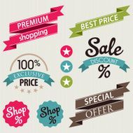 Colorful sale and discount labels