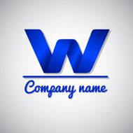 Icon of paper business logo letter w