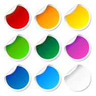 Set of colorful round labels