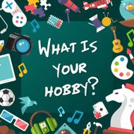 Poster template of modern flat design hobby icons and infographics
