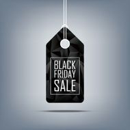 Black friday sale price tag Low poly vector background Sales