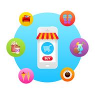 Online market in smartphone icon N2