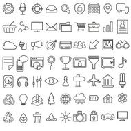 Set of vector linear media service icons N4