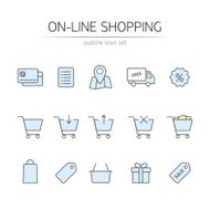 online shopping icons set N10