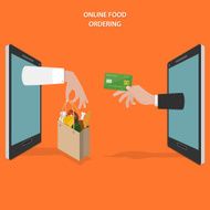 Online food ordering flat vector concept N2