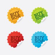 Vector Buy Now Labels Set