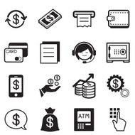 Finance &amp; banking icons credit card atm Illustration Vector Sy