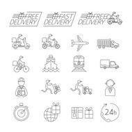 Delivery Thin Line Icons Set