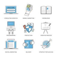 Flat design modern vector illustration concept for consulting services digital N2