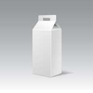 White cardboard gift rectangular box with handle