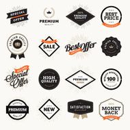 Set of vintage style premium quality badges and labels