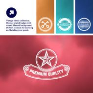 Vintage premium labels set on tile structured layout