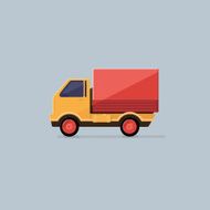 Small truck for transportation cargo isolated Delivery service concept Flat N2