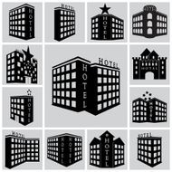 Vector hotel icons set