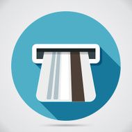 Atm and card in flat style