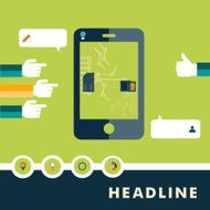 Set of flat design icons for smartphone N5