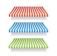 Vector colorful awnings for shop set