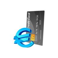 Euro currency sign and credit card
