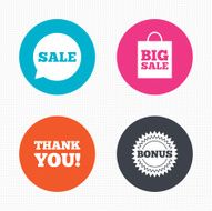 Sale speech bubble icon Thank you symbol N19