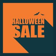 Halloween sale poster template Special holiday discounts flyer Creative typography