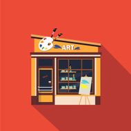 Restaurants and shops facade storefront vector detailed flat N15