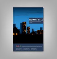 Brochure book with night lighted city template