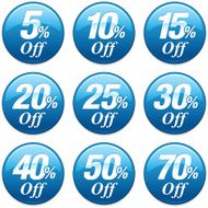 Shopping Sale Discount Badge in Blue
