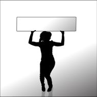 Vector silhouette of a woman N1100