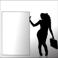 Vector silhouette of a businesswoman N25