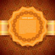 Orange label on a abstract seamless background Vector