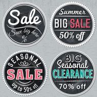 black round banners with sale offer vector