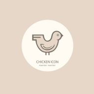 Chicken logo painted in black and white on a background