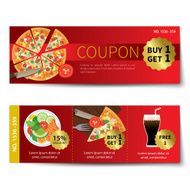 set of food coupon discount template design