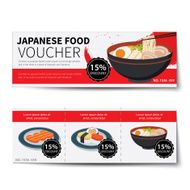 japanese food voucher discount template design