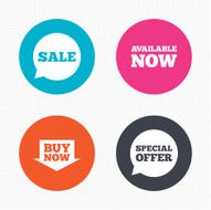 Sale icons Special offer speech bubbles symbols N42