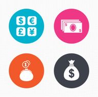 Currency exchange icon Cash money bag wallet N11