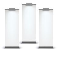 Blank roll up banner display